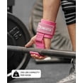 thumbnail image 4 of Ganchos para levantamiento de pesas DMoose Fitness con soporte rosa para muñeca, 4 of 9