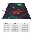 thumbnail image 3 of Salouo Red And Green Carnation Print Bed Blankets,Flannel Blanket Comfortable Air Conditioning Blanket Lightweight Blanket for Sofa Bed Travel & Couch -60"x50", 3 of 8