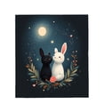 thumbnail image 4 of Cozy Flannel Blanket with Adorable Cartoon Rabbits Under a Starry Sky - Perfect for Sofa Travel Bed and Chair, 4 of 7