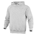 thumbnail image 5 of CFLVAEK Hoodies for Men Big and Tall Long Sleeve Casual Hoodie Solid Color Drawstring Hooded Sweatshirt with Kangaroo Pocket Gray XL, 5 of 10