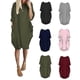 thumbnail image 2 of Women Plus Size Long Eeve Loose Midi Dress With Pockets, 2 of 4