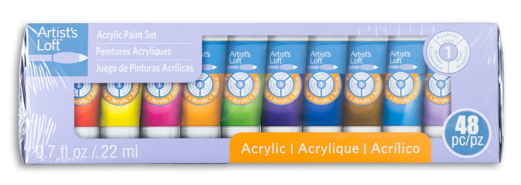 Artists Acrylic Paint 48 Piece Color Art Set 22ml Quality Tubes 7 Oz Walmart Com Walmart Com