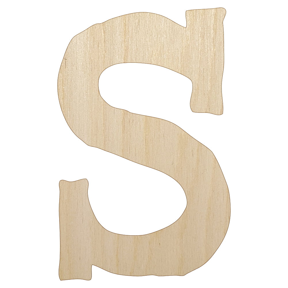 Letter R Uppercase Fun Bold Font Unfinished Wood Shape Cutout DIY Craft Projects 