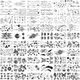 thumbnail image 4 of Yazhiji Tiny Waterproof Temporary Tattoos - 60 Sheets, Moon Stars Constellations Music Compass Anchor Words Lines Flowers for Kids Adults Men and Women, 4 of 8