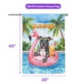 thumbnail image 5 of Hello Summer Pitbull at Swimming Pool Flamingo Swim Ring House Flag 28x40in Double Sided Terrier Dog Lover Outdoor Decor - 12009, 5 of 5