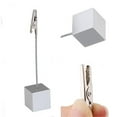 thumbnail image 3 of Xiaoyztan 10 Pcs Base Cube en Résine Argentée Clip Alligator Support de Table pour Mariage Fête Ou Réunion Affichage Clips Alligator Support de Panneau, 3 of 5