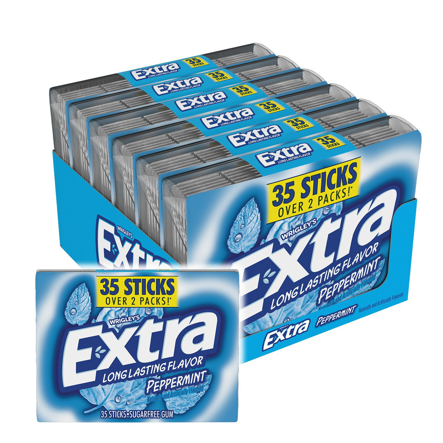 EXTRA Gum Peppermint Sugarfree Chewing Gum Mega Pack, 35 Sticks (Pack