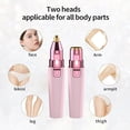thumbnail image 3 of Facial Hair Remover for Women - Pink USB Rechargeable Eyebrow Trimmer & Face Shaver with LED Light, 2-in-1 Hair Removal Device for Smooth Skin, 3 of 9