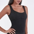 thumbnail image 2 of vigerkar Denim Corset Top for Women Going Out Jean Crop Tank Tops Trendy Sleeveless Slim Fit Workout Top (Black, XXL), 2 of 5
