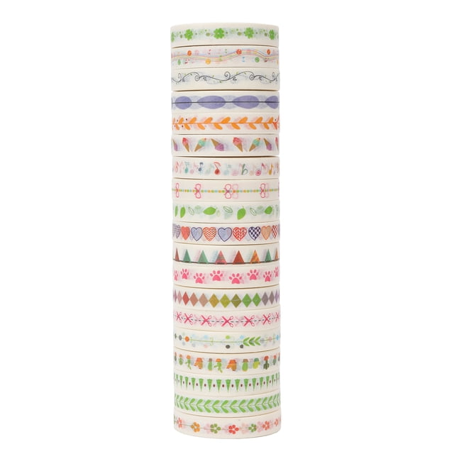 Cinta Adhesiva Washi ANGGREK Cinta Adhesiva De Colores 19 Piezas Multiusos Para álbumes De Recortes IJ1211