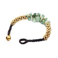 thumbnail image 3 of Surfer Inspired Indian Jade & Brass Beads Cluster with Bell Toggle Bracelet, 3 of 4