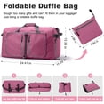 thumbnail image 2 of GYNKY Travel Duffle Bag 24" Foldable Weekender Bags Men Women, 66L Carry on Waterproof Overnight Bag Gym Bag with Shoes Compartment Trolley Sleeve, Large Packable Tote Duffel Bag for Sports Plane, 2 of 10