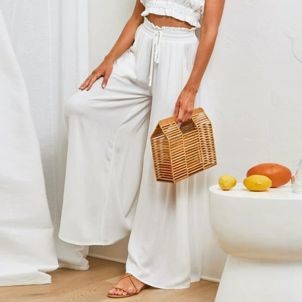 High waisted wide leg palazzo pants online