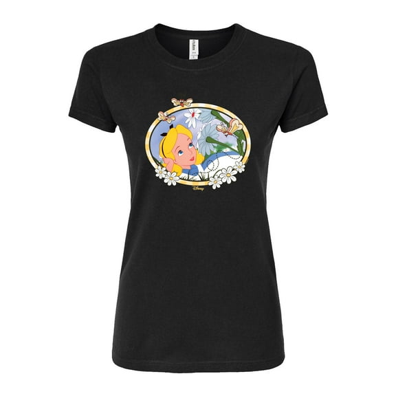 Disney - Alice In Wonderland - Alice Daisies - Juniors Fitted Graphic T-Shirt