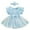 Blue, variant on Riecok Baby Girl Infant 1st Birthday Princess Romper Dress Mesh Skirt 3D Flower Applique Ruffle Sleeve Occasion Dressy Beige 0 M
