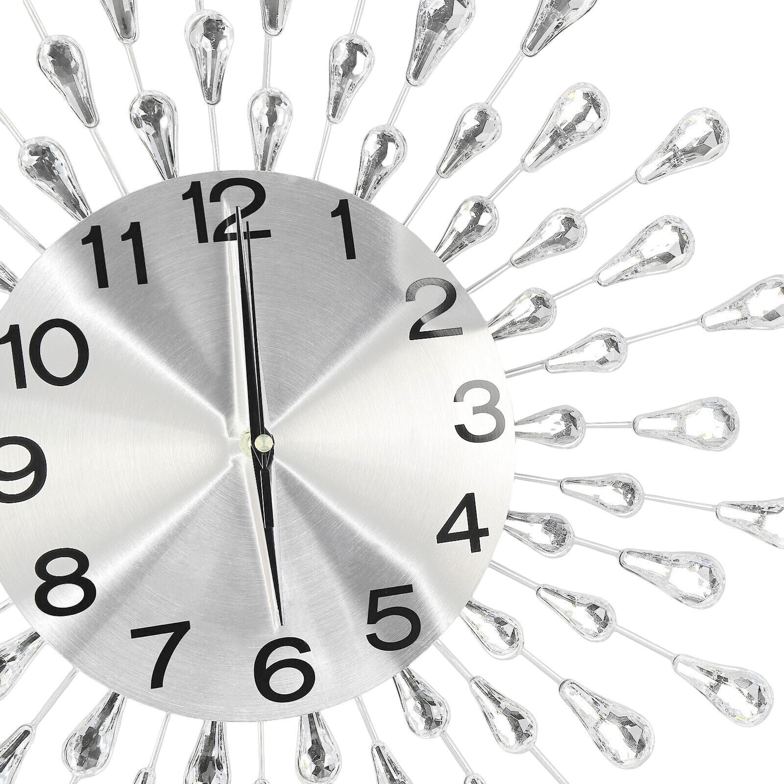 19.7 Inch Crystal Large Modern Metal Starburst Decor, Bling Crystal Wall Clock for the Living Room, Hallway, Office, Study, Bedroom