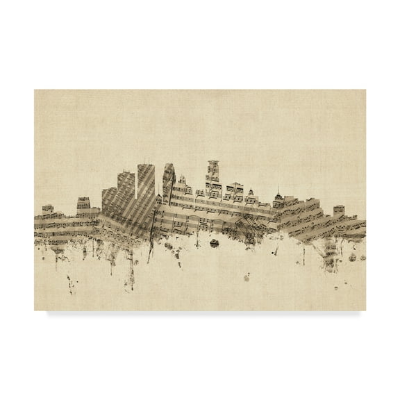 Trademark Fine Art 'Minneapolis Minnesota Skyline Sheet Music Cityscape' Canvas Art by Michael Tompsett