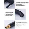 thumbnail image 3 of Grifo de maquillaje para baño, negro mate, grifo de maquillaje de una mano, boca alta, grifo de maquillaje, orificio único, negro y dorado, 3 of 5