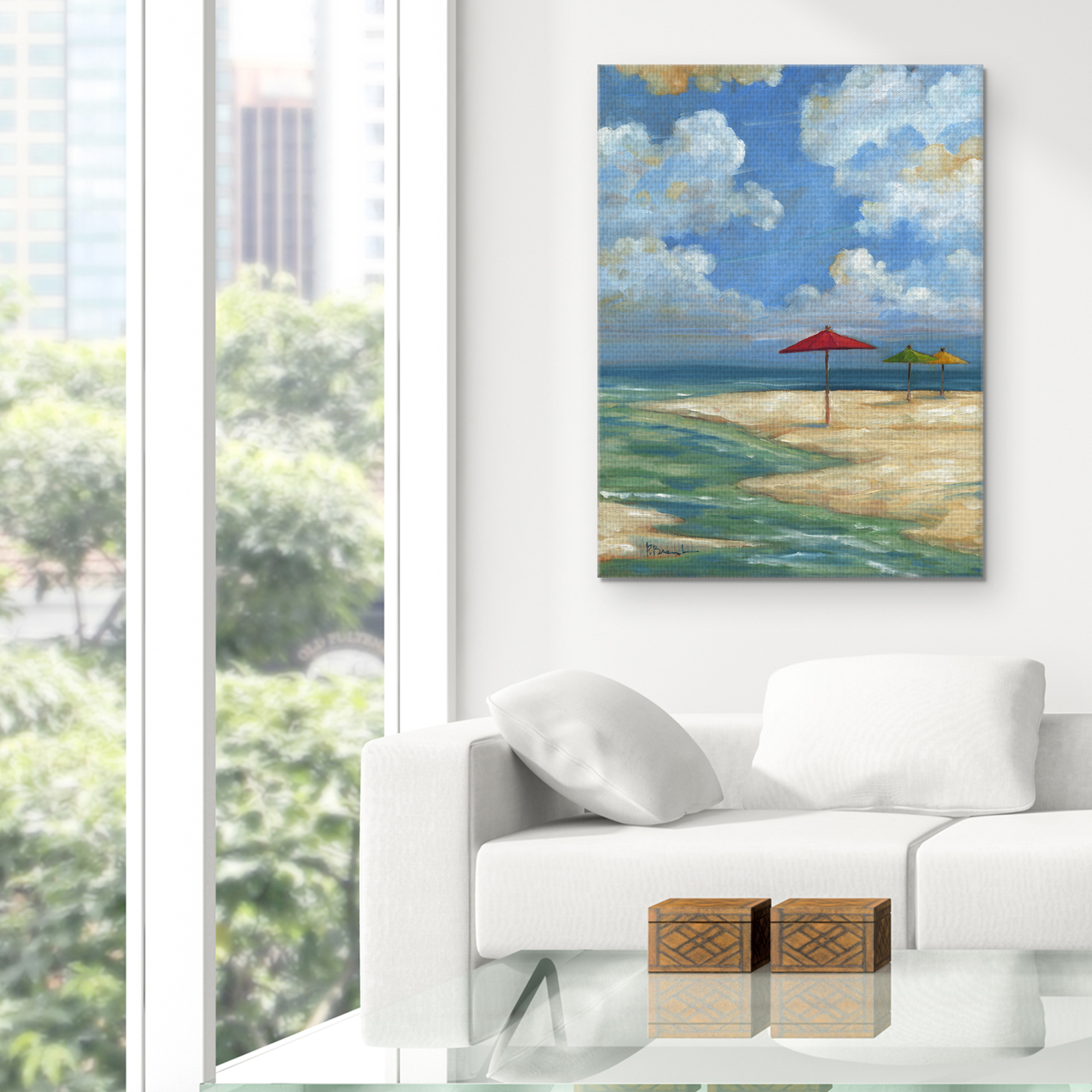 Masterpiece Art Gallery Umbrella Beachscape by Paul Brent Canvas Art Print