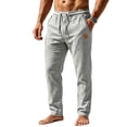 thumbnail image 2 of Stamzod Casual Pants for Men Loose Fit Drawstring Beach Pants with Pockets Lightweight Stretch Summer Trousers Gray XL, 2 of 6