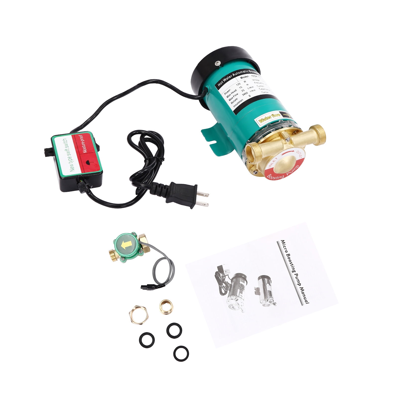 120W 115V 60Hz Household Booster Pump Automatic Boost Water Pressure Booster Pump Fits Shower