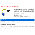 thumbnail image 2 of Headlight Wiring Harness - Compatible with 1998 - 2002 Mercedes-Benz E430 1999 2000 2001, 2 of 2