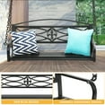 thumbnail image 2 of Dextrus Heavy Duty Metal Hanging Porch Swing Chair Outdoor Swing Steel Patio Bench Lounge Capacity 660lb for Garden, Balcony, Living Room, Black Sword, 2 of 5