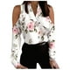 thumbnail image 1 of Tops Para Mujer Camisas de Manga Larga Blusas Con Hombros Descubiertos Cuello en V Jersey Estampado Odeerbi ODB153482, 1 of 8