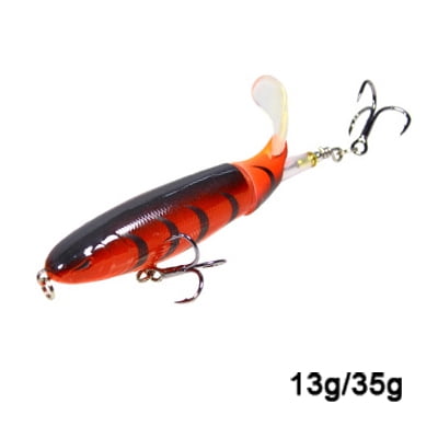 Whopper Plopper 13/15/35g Swimbait Hard Lure VIB Jig Spin Bait Fishing Rotating Tail Topwater Fishing Tackle Sea Spoon For Pike JL-507-1 110mm-15g