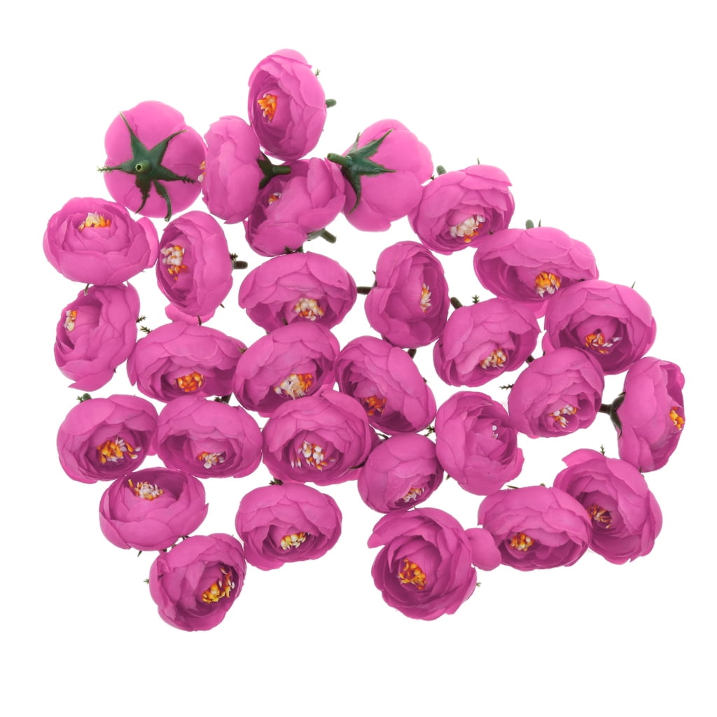 30 Pieces 4CM Silk Camellia Flower Heads Buds DIY Crafts Wedding Decoration 