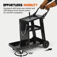 thumbnail image 4 of Welding Cart, 3-Tier Welder Cart Heavy Duty with 400 Lbs Weight Capacity, 360° Swivel Wheels, Tank Storage Safety Chains, Rolling MIG Welder Cart for TIG, ARC, MMA, Plasma Cutter Welding Machine, 4 of 7