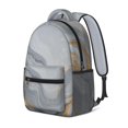 thumbnail image 2 of Grey and Gold Marble Pattern Backpack for School, Cute School Bag with Adjustable Shoulder Straps and Padded Back, 15.3"x11"x6.7", 2 of 5