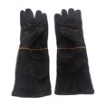thumbnail image 1 of Guantes de cuero reforzado para manipulación de animales, suministros para mascotas, protección para loros Negro y L, 1 of 9