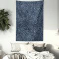 thumbnail image 3 of Navy and Teal Tapestry, Abstract Artistic Flourish Nature Inspired Pattern Leaves Blossoms, Wall Hanging for Bedroom Living Room Dorm Decor, 40W X 60L Inches, Dark Blue Turquoise, by Ambesonne, 3 of 5