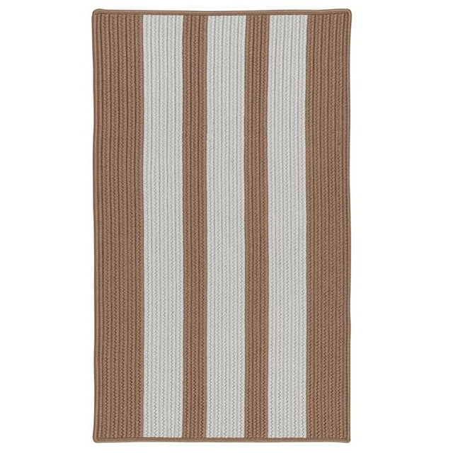 Colonial Mills Rug EV47R120X156S Everglades Vertical Stripe Braided Area Rug Mocha - 10 x 13 ft.