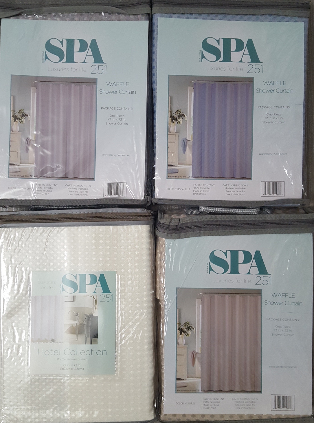 Dainty Home Exclusive Spa 251 Hotel Collection Waffle Shower Curtain