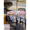 thumbnail image 5 of Outdoor Tablecloths with Umbrella Hole & Zipper, Blue Purple Gnomes 54x54 Inch Square Tablecloths, Spring Country Hydrangea Flower Leaf Waterproof Table Cloth, Patio/Pool/Picnic Table Covers, 5 of 8