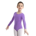 thumbnail image 4 of Sholeno Kids Girls One Piece Gymnastic Leotard Ballet Dance Long Sleeve Athletic Unitard Bodysuit Lavender 12, 4 of 7