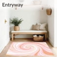 thumbnail image 3 of ODIKA 4'x6' Machine Washable Non-Slip Area Rug, Elegant Swirling Marble Contemporary Decorative Accent High Traffic Rug with Pad, Pink, 664420, 3 of 8