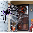 thumbnail image 5 of Halloween Spider Decoration Fake Giant Spider Light up Realistic Black Hairy Spider for Spooky Halloween Party Supplies Outdoor Indoor Yard, 5 of 10