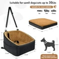 thumbnail image 2 of Dog Car Seat for Small Medium Dogs,Detachable Washable Dog Booster Seat Under 30lbs, Pet Car Seat Travel Bed with Storage Pockets and Dog Safety Belt(Black/Brown), 2 of 11