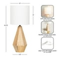 thumbnail image 5 of Kate and Laurel Marcedes Modern Mango Wood Bedside Table Lamp, 8 x 8 x 20, Natural Wood, Faceted Decorative Tabletop Desk Lamp with Linen Shade for Living Room Decor, 5 of 10