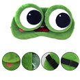 thumbnail image 3 of 3D Frog Cute Cartoon Design Sleeping Eye Blinder Travel Office Snap Soft Plush Eye Mask Green - Cute, 3 of 6