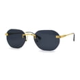thumbnail image 1 of Art Nouveau Luxury 90s Rimless OG Oval Sunglasses Gold Black, 1 of 4