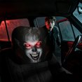 thumbnail image 2 of Halloween Glowing Red Eyes Demon Vampire Car Headrest Covers, 2‑Pack Creepy Fanged Monster Face Print Vehicle Seat Head Rest Protector for Car Interior Halloween Decor, 2 of 4