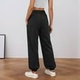thumbnail image 6 of HJYCHN Women Cardo High Waist Casual Pants Loose Fit Comfortable Athletic Wear with Drawstring Elastic Waistband and Functional Pockets Black M, 6 of 9