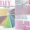 thumbnail image 6 of Cayton Self-Adhesive Rhinestone Stickers Gem Stickers, 3640 PCS Sparkling Gemstones Self-Adhesive Colored Half Round Beads for Facial Makeup Nail Art DIY Scrapbook 6mm, 6 of 7