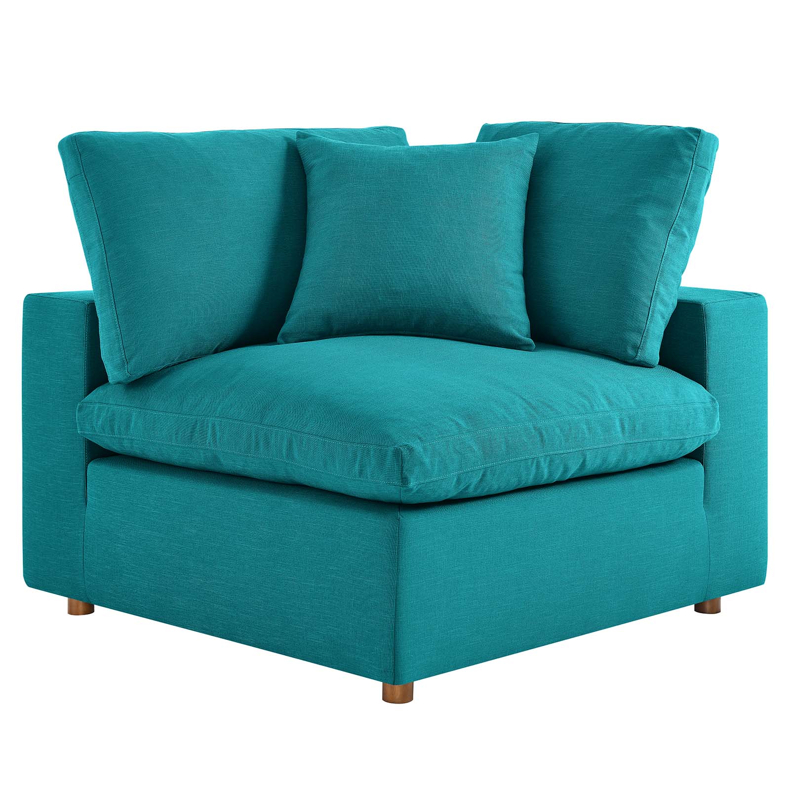 Modway Commix 4-Piece Fabric Down Filled Sectional Sofa Set in Teal - image 3 of 10