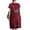 Wine Red, variant on ZANZEA Women Short Sleeve Plaid Printed Casual Short Dress Check Dresses