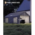 thumbnail image 2 of 12 ft x 20 ft Heavy-Duty Portable Garage Carport with 200g PE Tarp, Dual Roll-Up Doors & 4 Windows, All-Weather Outdoor Shelter for Vehicles, Boats, Paint Booths & Events, 2 of 6
